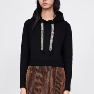 Zara Knit Sweatshirt Black